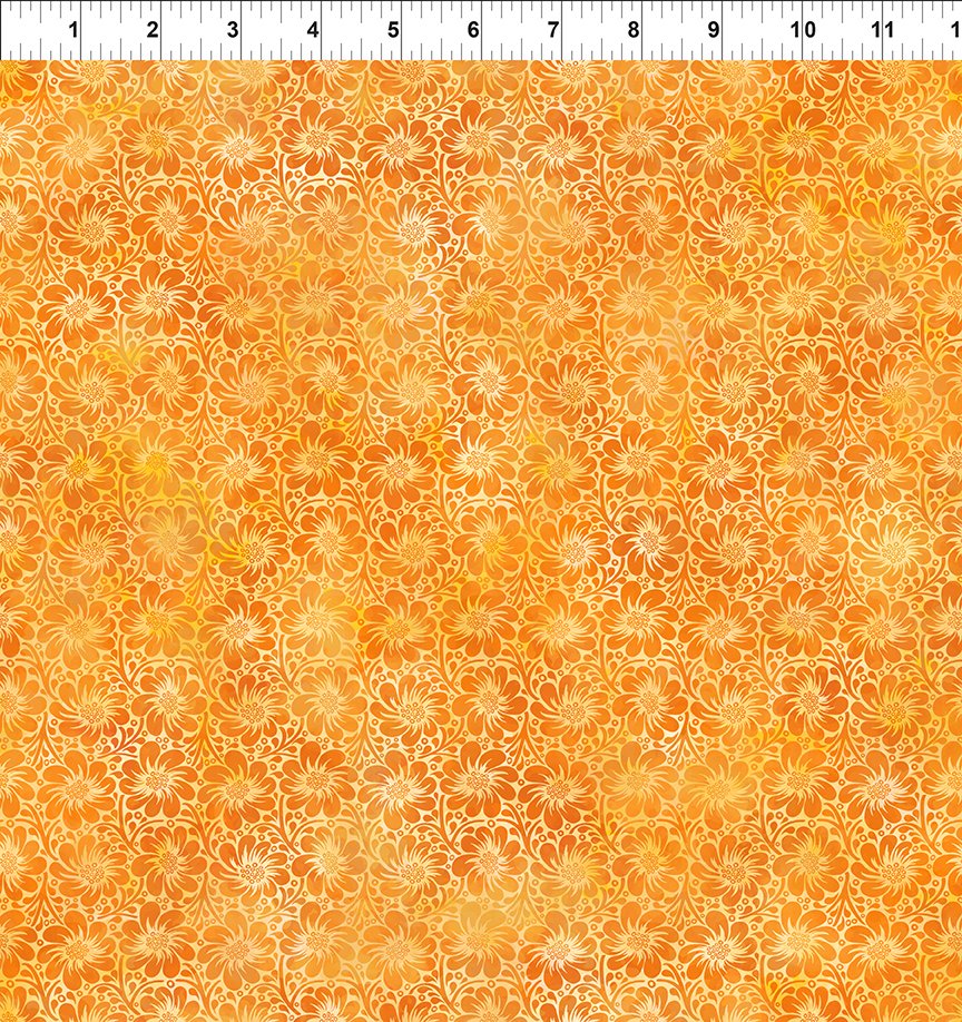 Felicity Flower Field Orange In the Beginning Fabrics Cotton Fabric ITB-6FEL-1