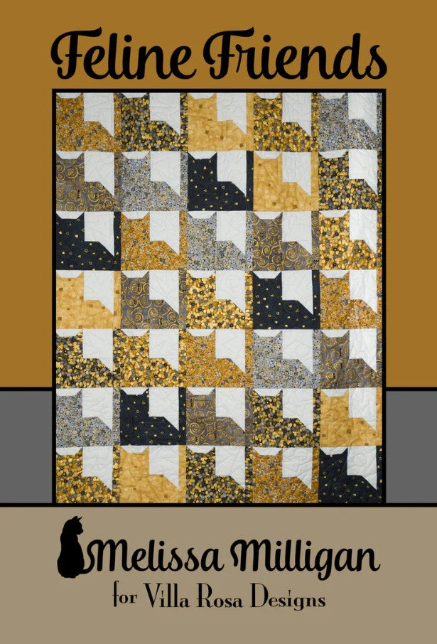 Feline Friends Quilt Pattern 46"x56" Melissa Milligan Villa Rosa Designs VRD-FELINEFRIENDS