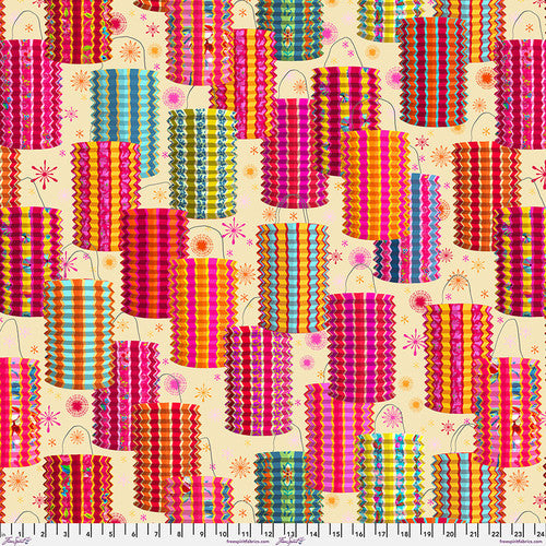 Festival Lanterns Cream Odile Bailloeul Free Spirit Cotton 60s Fabric FS-PWOB114.CREAM