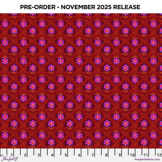 PRE-ORDER | NOV 2025 | Festival Diamonds Red Odile Bailloeul Free Spirit Cotton 60s Fabric FS-PWOB122.RED