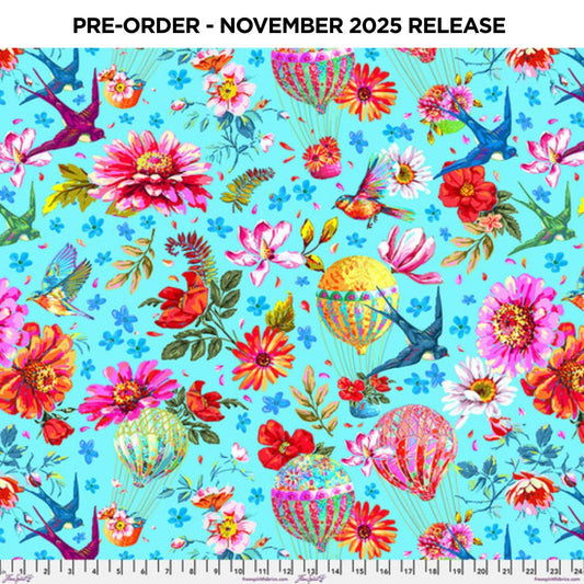 PRE-ORDER | NOV 2025 | Festival Memory Blue Odile Bailloeul Free Spirit Cotton 60s Fabric FS-PWOB113.BLUE
