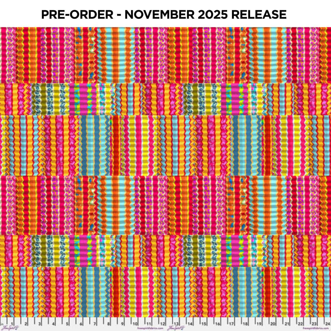 PRE-ORDER | NOV 2025 | Festival Zig Zag Bright Odile Bailloeul Free Spirit Cotton 60s Fabric FS-PWOB115.BRIGHT