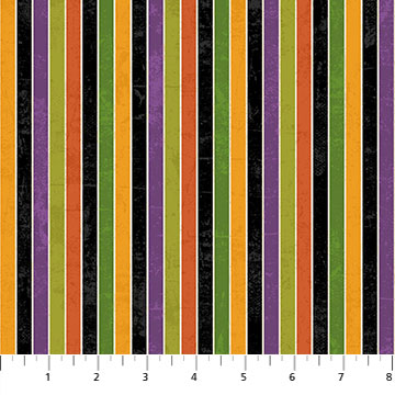 Festive Felines Halloween Stripe Northcott Cotton Fabric