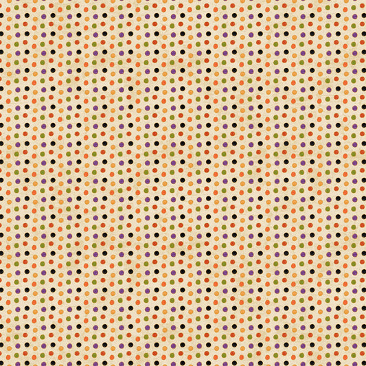 Festive Felines Polka Dots Beige Multi Northcott Cotton Fabric NC-24131-12