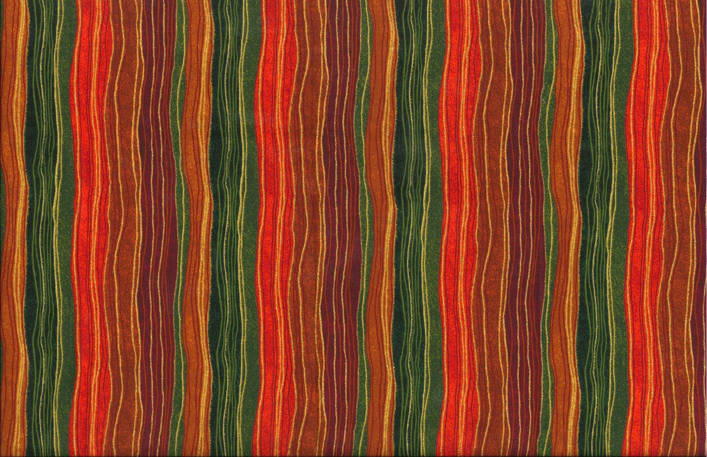 Festive Stripes Glitter Fall Holiday Foust Textiles Cotton Fabric FT-17006 GG