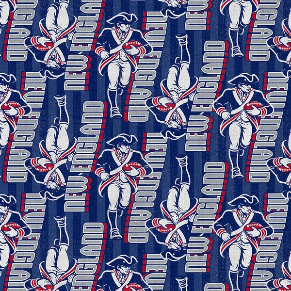 Field of Freedom New England Runners Football Blue Red Paintbrush Studios Cotton Fabric PBS-120-26842