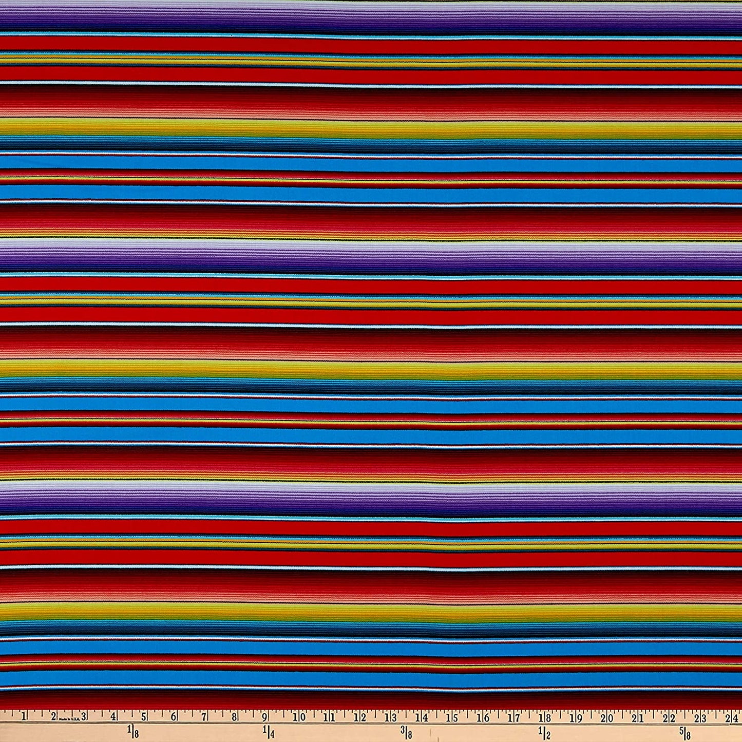 Fiesta Orange Serape Stripe Elizabeth Studio Cotton Fabric