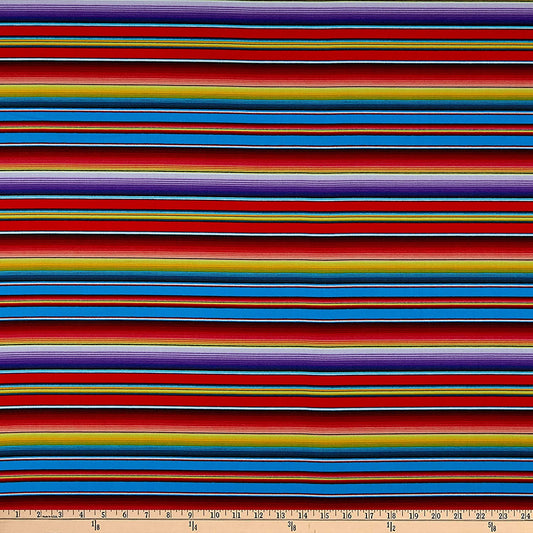 Fiesta Orange Serape Stripe Elizabeth Studio Cotton Fabric