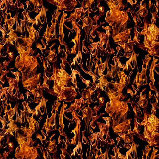 Fire  Rescue Flames Timeless Treasures Cotton Fabric