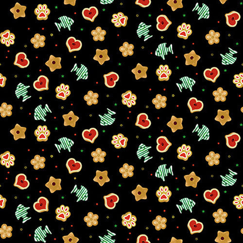 Fireside Kittens Kitten Biscuits Black Robert Giordano Henry Glass Cotton Fabric