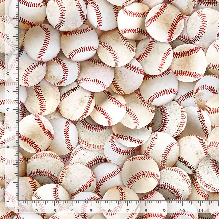 Fitness Fanatic Packed Baseball Ball Baseball Timeless Treasures Cotton Fabric TT-SPORT-CD3879-BASEBALL | US Fabric Shop