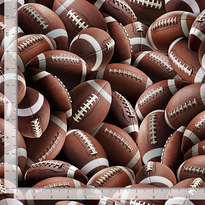 Fitness Fanatic Packed Football Ball Brown Timeless Treasures Cotton Fabric TT-SPORT-CD3878-BROWN | US Fabric Shop