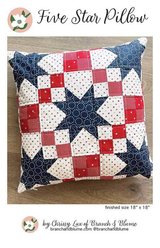 Five Star Pillow Home Decor Pattern Pillow 18"x18" Chrissy Lux for Branch & Blume BNB-2315