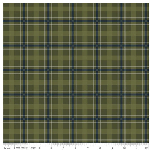 Flannel Cretaceous Plaid Forest Green Amanda Niederhauser Riley Blake Cotton FLANNEL Fabric RB-F17506-FOREST