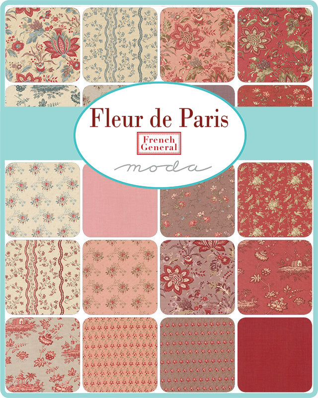 Fleur De Paris 5" Squares Charm Pack French General Moda Cotton Fabric MD-13990PP | US Fabric Shop