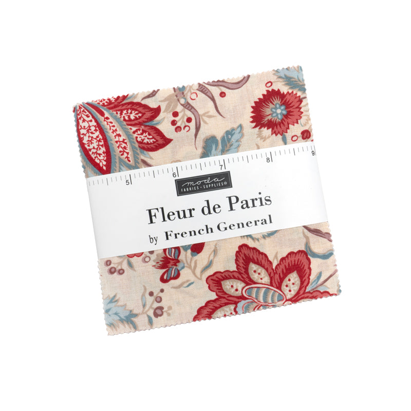 Fleur De Paris 5" Squares Charm Pack French General Moda Cotton Fabric MD-13990PP | US Fabric Shop