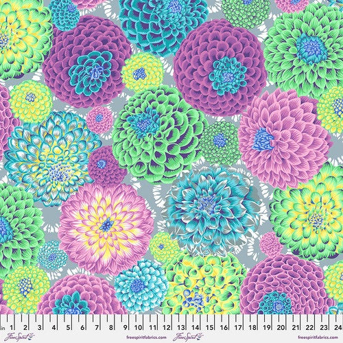 Flora Mauve Grey Philip Jacobs August 2022 Kaffe Fassett Collective Free Spirit Cotton Fabric