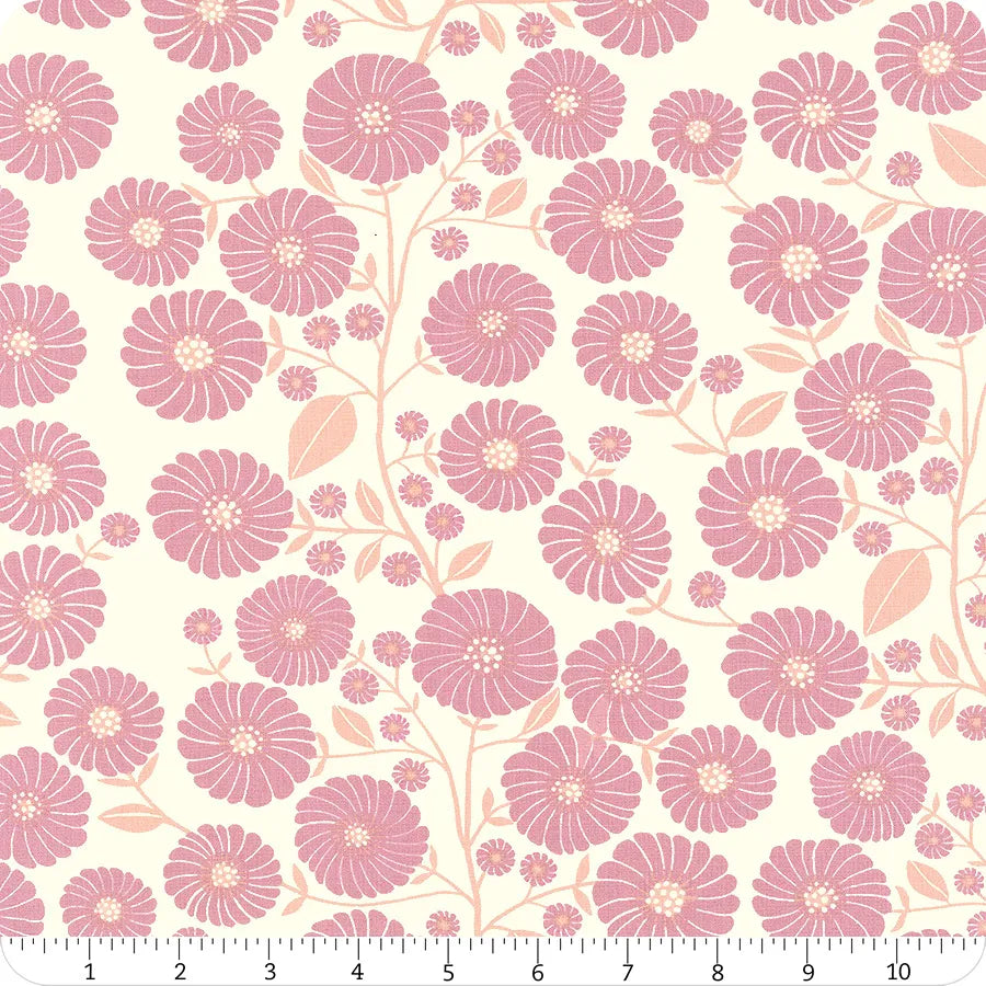 Floradora Starflower Florals Kiss Cream Pink Jen Hewett of Ruby Star Society Moda Cotton Fabric | US Fabric Shop