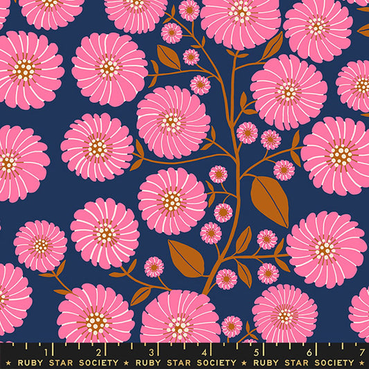 Floradora Starflower Florals Navy Blue Jen Hewett of Ruby Star Society Moda Cotton Fabric