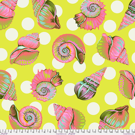 Floral Reef 108" Wide back Big Shelly Seagrass Tula Pink Free Spirit Cotton Fabric FS-QBTP021.SEAGRASS