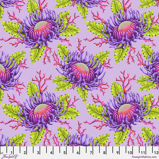 Floral Reef Friends & Anemones Ultraviolet Tula Pink Free Spirit Cotton Fabric FS-PWTP265.ULTRAVIOLET