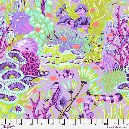 Floral Reef Reef What You Sew Ultraviolet Tula Pink Free Spirit Cotton Fabric FS-PWTP264.ULTRAVIOLET