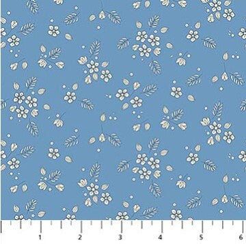 Floral Romance Rayon Blossoms Blue Figo Northcott Fabrics Rayon Fabric NC-R91293-40