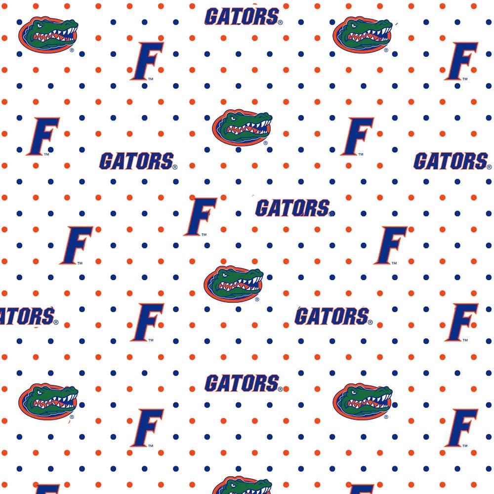 Florida Gators NCAA College Pin Dot Sykel Cotton Fabric