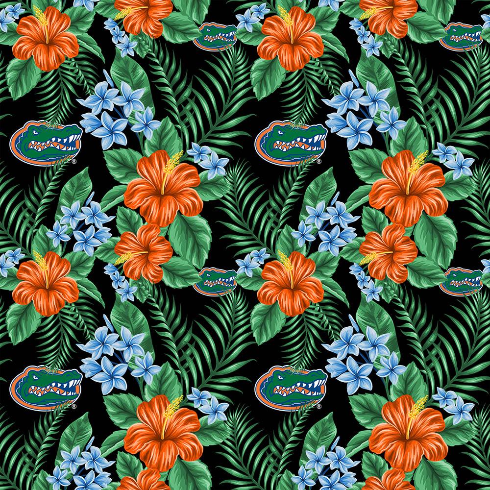 Florida Gators NCAA College Tropical Palm Allover Cotton Fabric