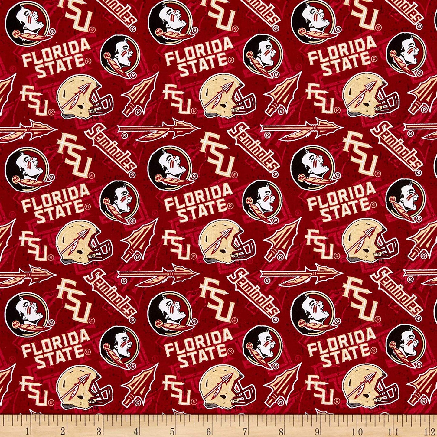 Florida State Seminoles NCAA College Tone on Tone Sykel Cotton Fabric