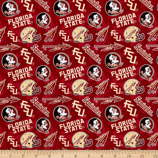 Florida State Seminoles NCAA College Tone on Tone Sykel Cotton Fabric