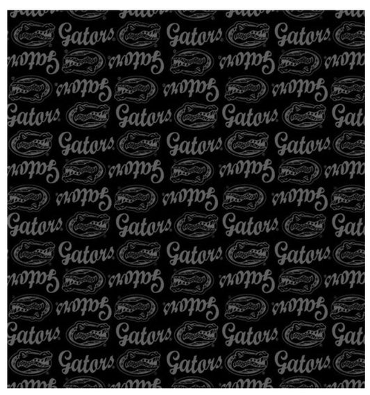 Florida Gators NCAA College Black on Black Mini Pigment Print Sykel Enterprises Cotton Fabric FL-1393-BL