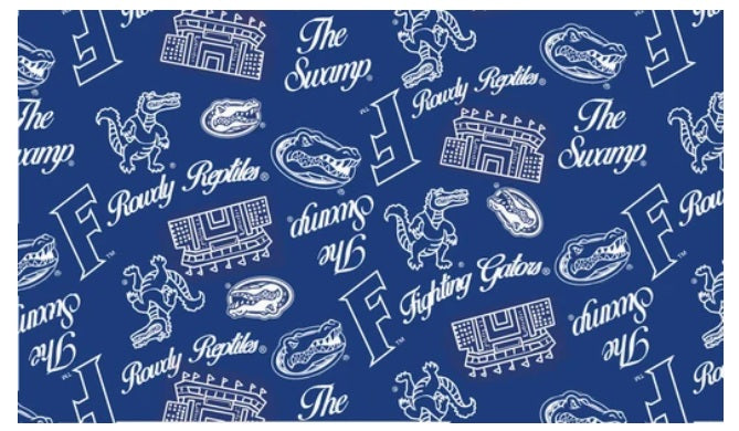 Florida Gators NCAA College Mini Stadium Logo Sykel Enterprises Cotton Fabric FL-1389