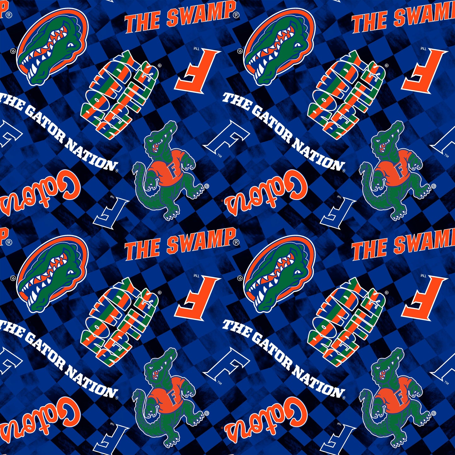 Florida Gators NCAA College Checks Royal Sykel Enterprises Canvas Duck Cloth Cotton Fabric FL-1380-ROYAL