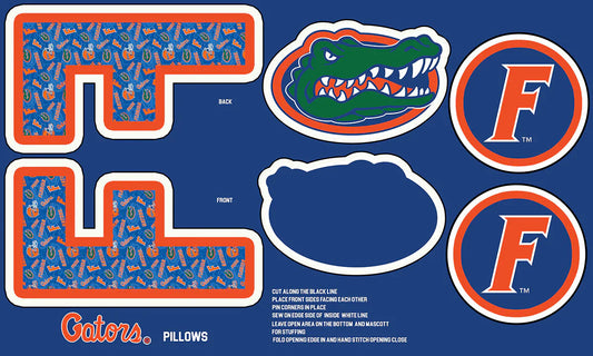 Florida Gators NCAA Collegiate Pillow Project 36 x 60 inches Sykel Polyester Minky Fabric