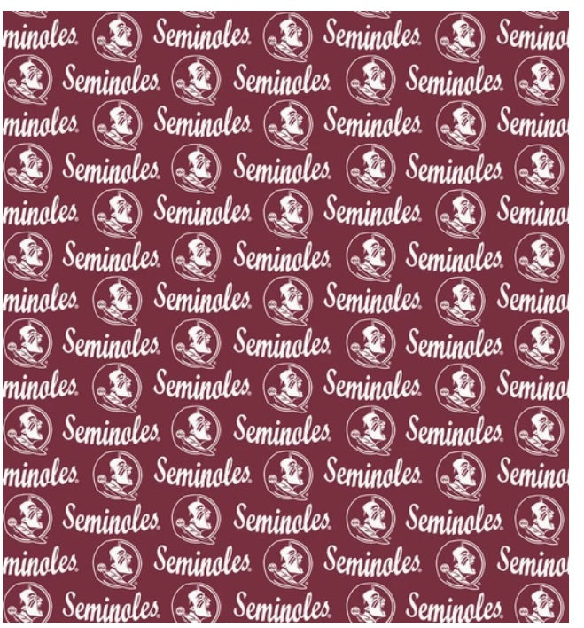 Florida State Seminoles NCAA College Mini Packed Logo Sykel Enterprises Cotton Fabric FSU-1390