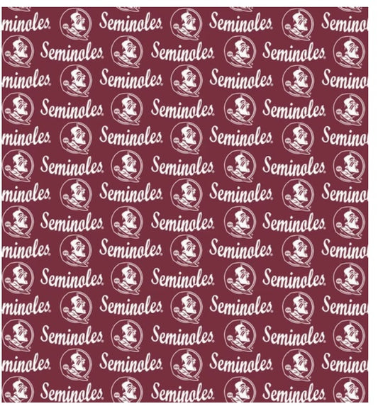 Florida State Seminoles NCAA College Mini Packed Logo Sykel Enterprises Cotton Fabric FSU-1390