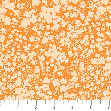 Flourish Fields Orange Hina Mirza Figo Northcott Fabrics Cotton Fabric NC-91178-56