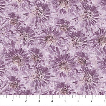 Flourish Floral Texture Purple Hina Mirza Figo Northcott Fabrics Cotton Fabric NC-91175-81