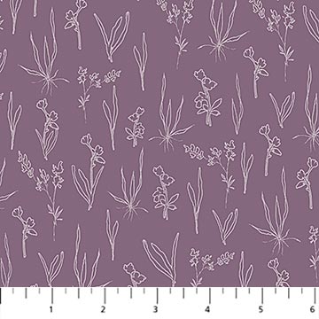 Flourish Line Floral Purple Hina Mirza Figo Northcott Fabrics Cotton Fabric NC-91179-85