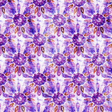 Flower Child Medallion Floral Violet Dan Morris Quilting Treasures Fabrics Cotton Fabric