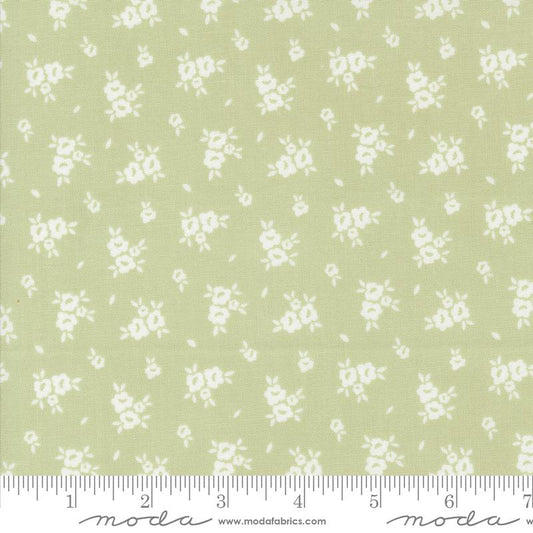 Flower Girl Blooms Small Floral Pear Light Green My Sew Quilty Life Moda Cotton Fabric