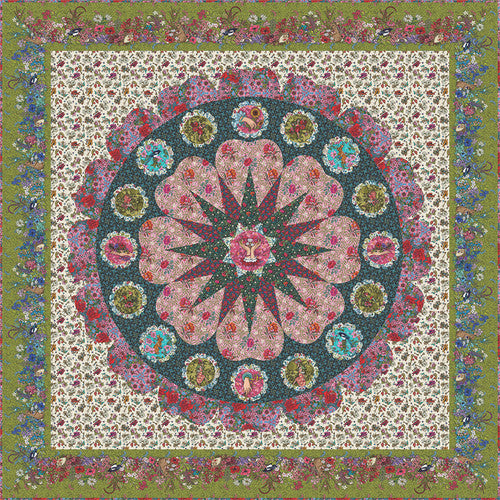 Free Pattern - Fabric Requirements-Language of Flowers Flower Go Round Quilt Free Spirit