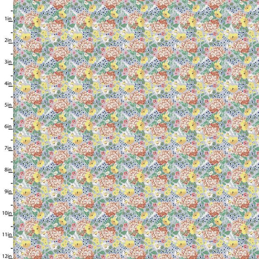 Flower Junction Bouquet Multi Jennifer Ellory 3 Wishes Cotton Fabric