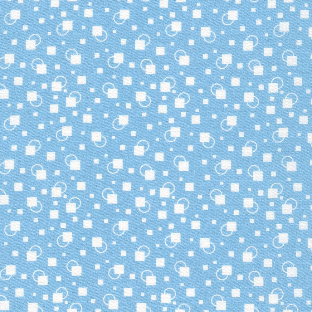 Flowerhouse Little Blossoms Geometric Breeze Blue Debbie Beaves Robert Kaufman Cotton Fabric