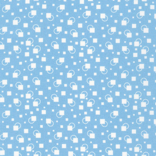 Flowerhouse Little Blossoms Geometric Breeze Blue Debbie Beaves Robert Kaufman Cotton Fabric