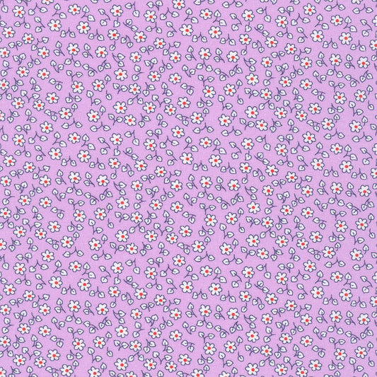 Flowerhouse Little Blossoms Mini Floral Pansy Purple Debbie Beaves Robert Kaufman Cotton Fabric