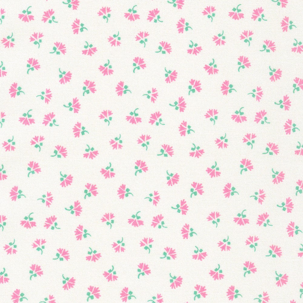 Flowerhouse Little Blossoms Tossed Bouquets Petunia Pink Debbie Beaves Robert Kaufman Cotton Fabric