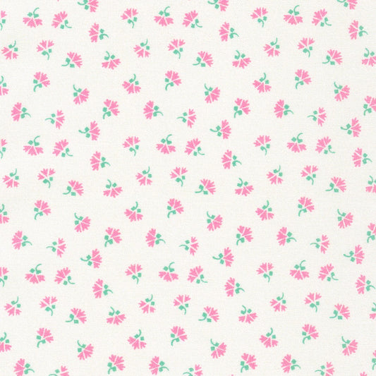 Flowerhouse Little Blossoms Tossed Bouquets Petunia Pink Debbie Beaves Robert Kaufman Cotton Fabric