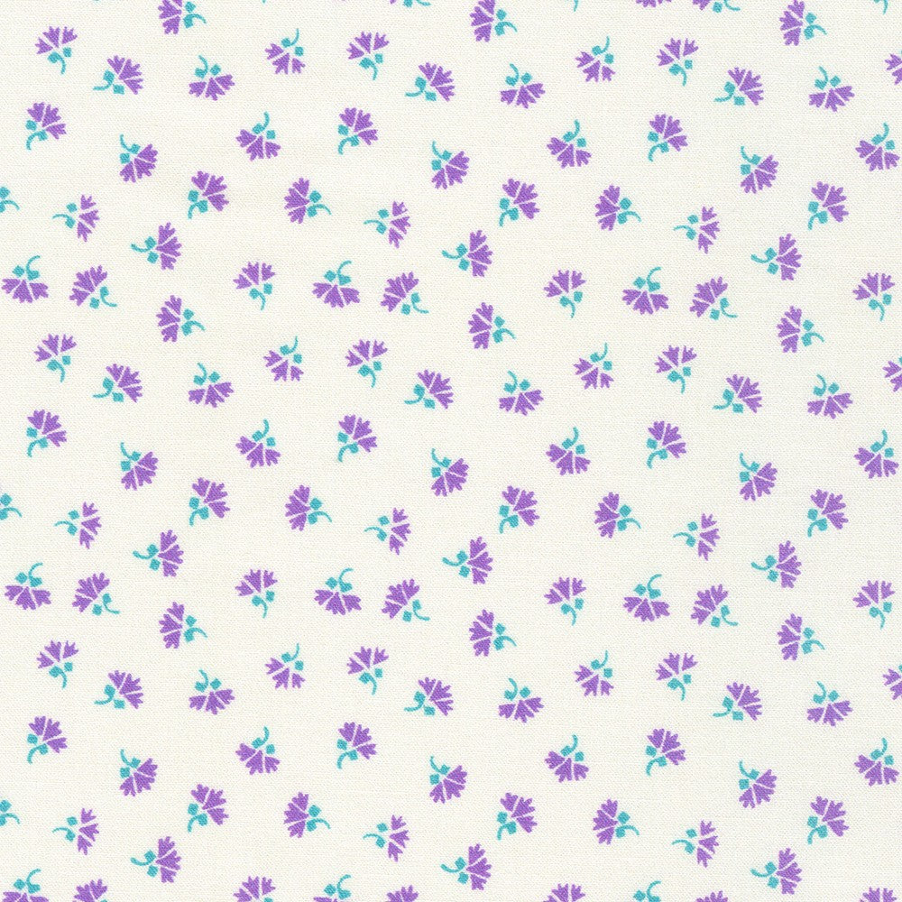 Flowerhouse Little Blossoms Tossed Bouquets Purple Debbie Beaves Robert Kaufman Cotton Fabric